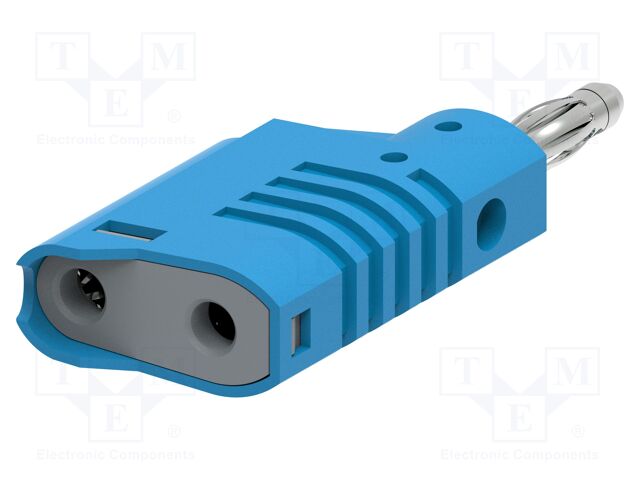 Connector: 4mm banana; plug; 36A; 30VAC; 60VDC; blue; non-insulated