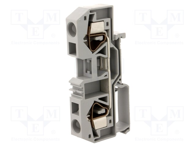 Splice terminal: rail; 0.2÷16mm2; ways: 1; terminals: 2; grey; 800V