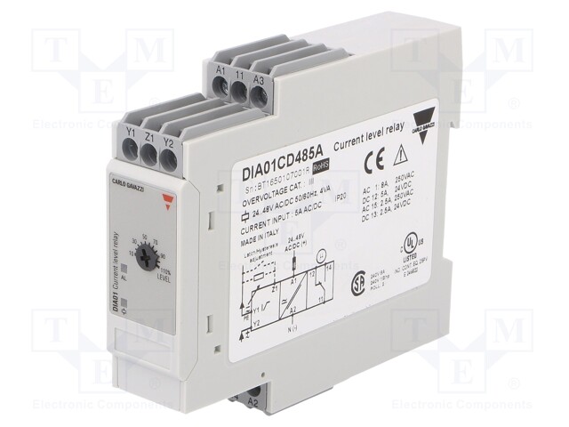 Module: current monitoring relay; AC/DC current; 24÷48VAC; DIN
