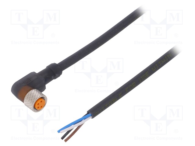 Connector: M8; 10m; female; PIN: 4; angled 90°; plug; PUR