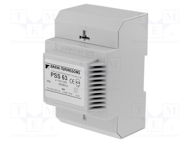 Transformer: safety; 63VA; 500VAC; 42V; IP30; Mounting: DIN; 1.1kg
