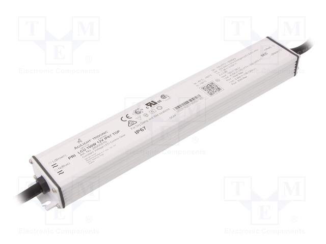 Power supply: switched-mode; LED; 100W; 12VDC; 830mA÷8.33A; IP67
