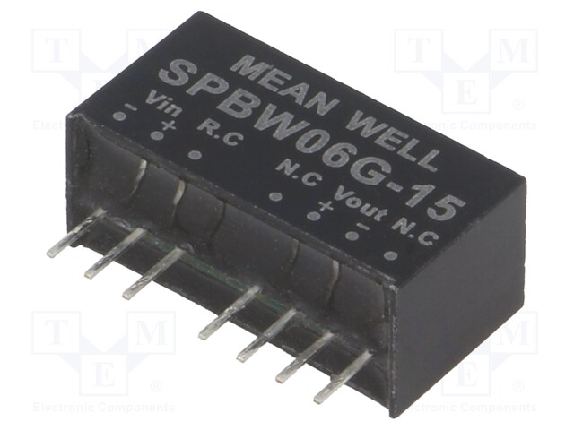 Converter: DC/DC; 6W; Uin: 18÷75V; 15VDC; Iout: 0÷400mA; SIP8; 4.8g