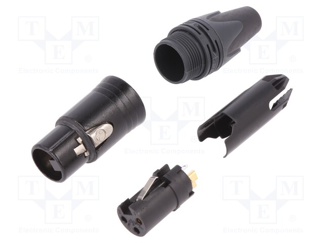 Plug; XLR; female; PIN: 3; straight; for cable; soldering; 16A