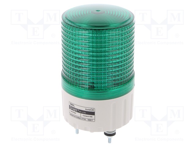 Signaller: lighting; continuous light,blinking light; green