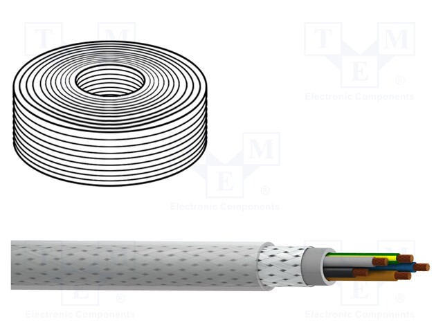 Wire; MACHFLEX 375CY; 3G0,75mm2; tinned copper braid; PVC; 50m