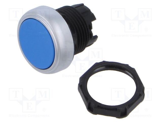 Switch: push-button; 22mm; Stabl.pos: 1; blue; IP66,IP67,IP69K