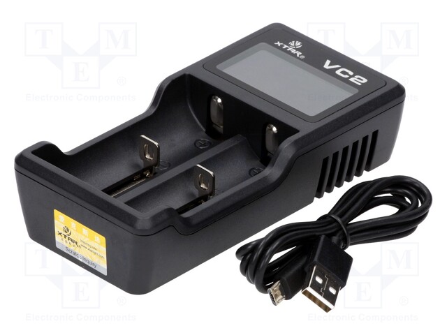 Charger: microprocessor-based; Li-Ion; 0.5A; Cells quantity: 2