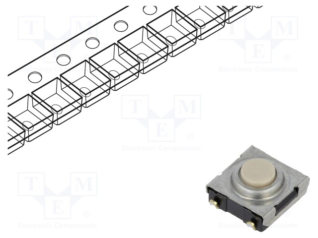 Microswitch TACT; SPST-NO; Pos: 2; 0.05A/24VDC; SMT; none; 1.57N