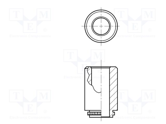Spacer sleeve; 6.35mm; cylindrical; stainless steel; Øint: 3.66mm