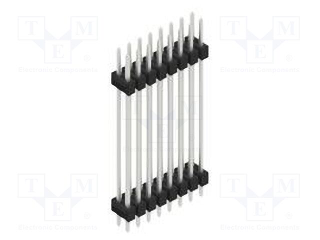 Connector: pin strips; pin header; male; PIN: 16; 2.54mm; THT; 2x8