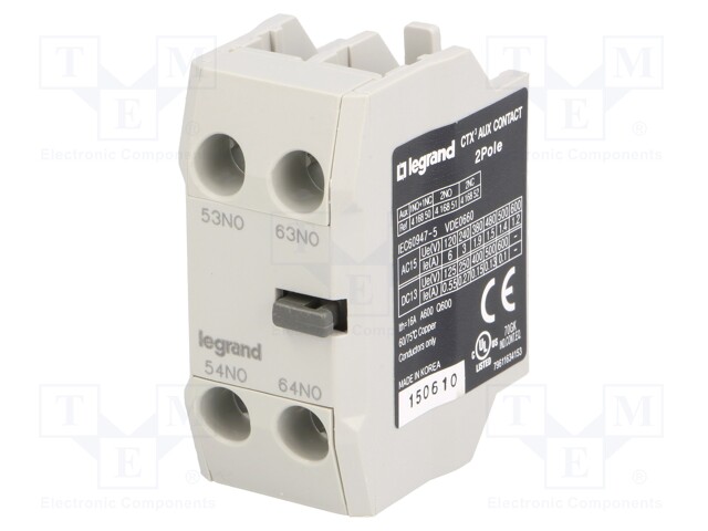 Auxiliary contacts; Series: CTX3; Leads: screw terminals