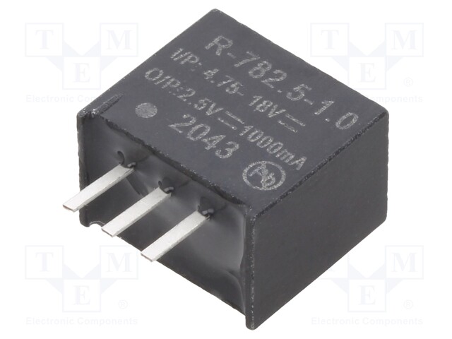 Converter: DC/DC; 2.5W; Uin: 4.75÷18V; Uout: 2.5VDC; Iout: 1A; SIP3