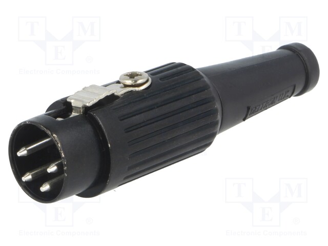 Plug; DIN; male; PIN: 4; Layout: 216°; straight; for cable; soldering