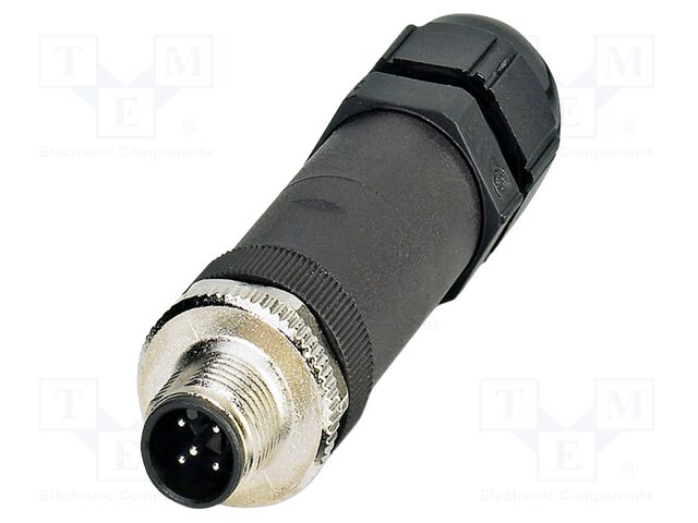 Connector: M12; plug; PIN: 5; 48V; straight; IP67; screw terminal