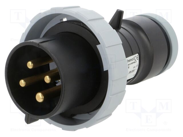 Connector: AC supply 3-phase; plug; male; straight; for cable