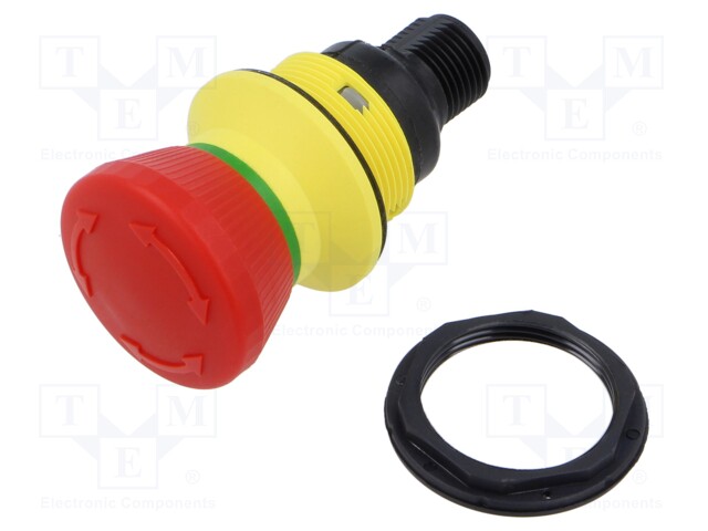 Switch: push-button; IP65; red/yellow; Pos: 2; Stabl.pos: 2