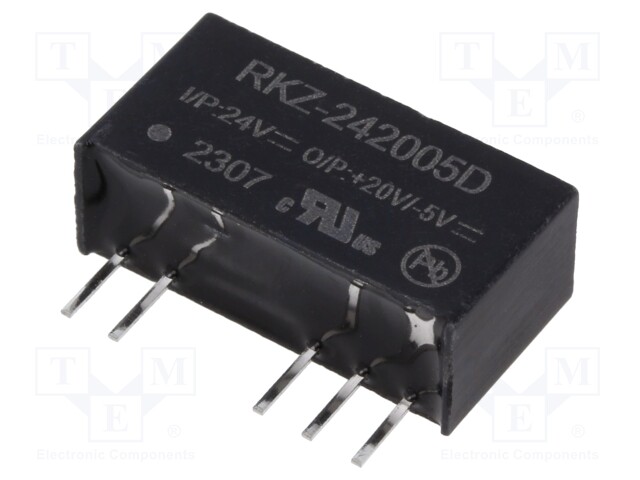 Converter: DC/DC; 2W; Uin: 21.6÷26.4V; Uout: 20VDC; Uout2: -5VDC