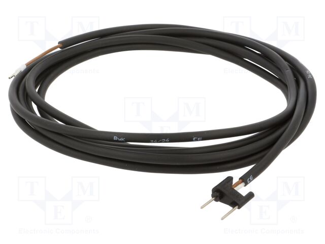 Cable with plug; 3m; black; 0.5mm2