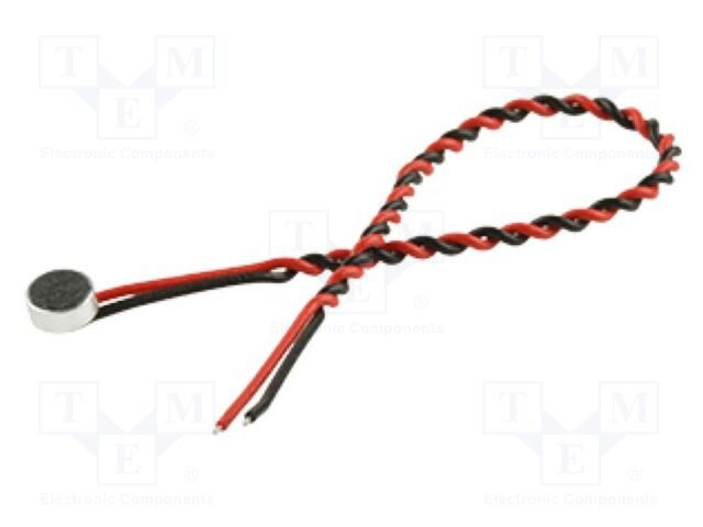 Microphone; electret; 100Hz÷20kHz; 2.2kΩ; -25dB; Ø4x1.5mm; 500uA