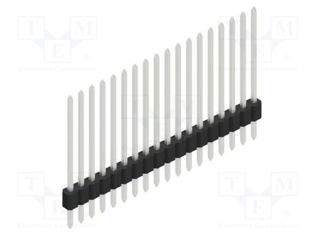 Connector: pin strips; pin header; male; PIN: 18; 1.27mm; THT; 1x18