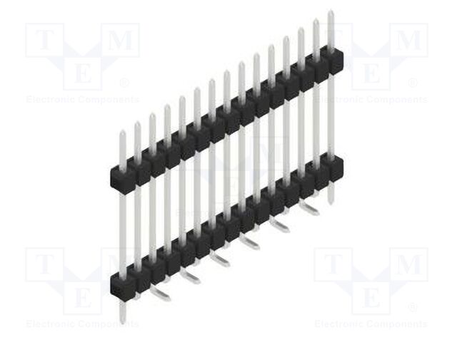 Connector: pin strips; pin header; male; PIN: 15; 2.54mm; SMT; 1x15
