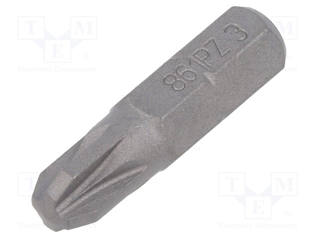 Screwdriver bit; Pozidriv®; PZ3; Overall len: 25mm