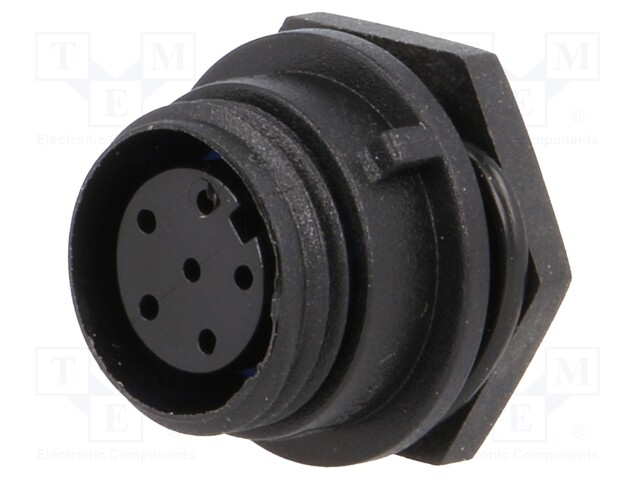 Connector: circular; socket; female; PIN: 6; w/o contacts; IP68