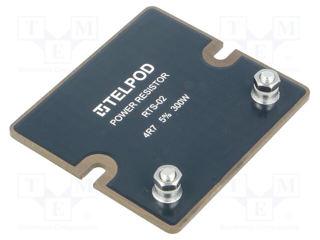 Resistor: thick film; screw; 4.7Ω; 300W; ±5%; 67x60x2mm; 100ppm/°C