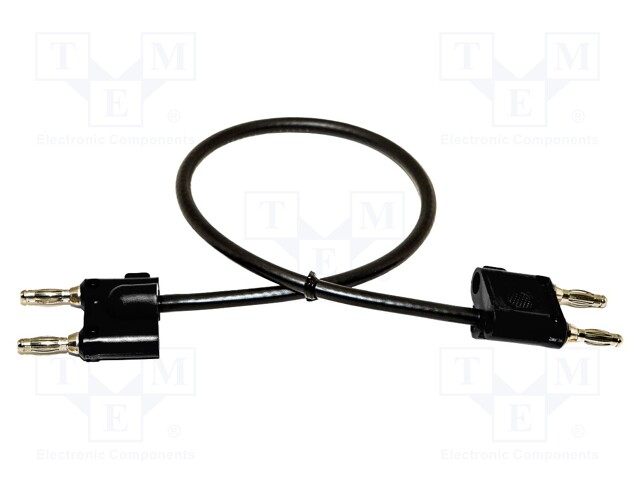 Test lead; banana plug double 4mm,both sides; Len: 0.61m; black