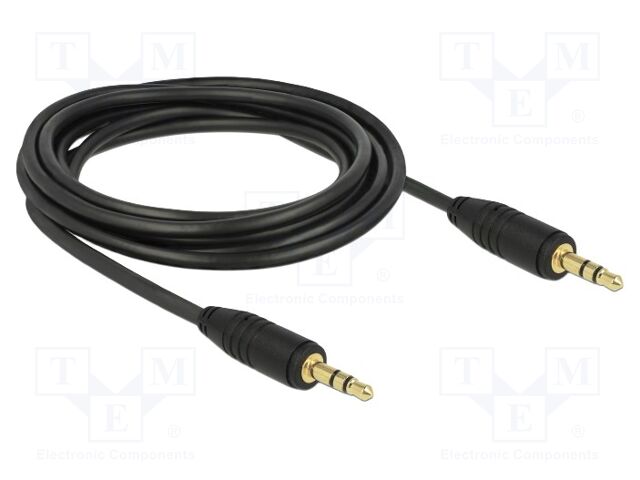 Cable; Jack 3.5mm 3pin plug,both sides; 3m; Plating: gold-plated