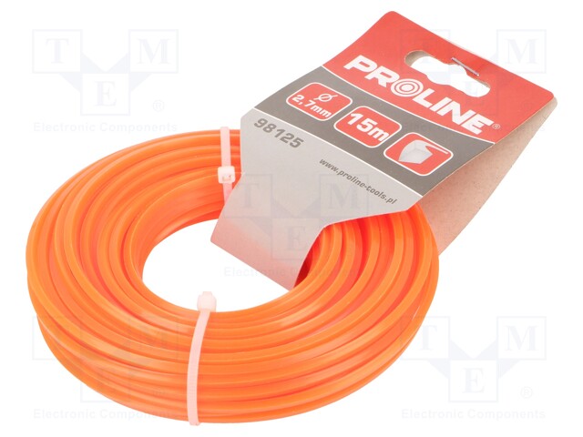 Trimmer line; L: 15m; Mat: nylon; Shape: square; Size: 2.7mm