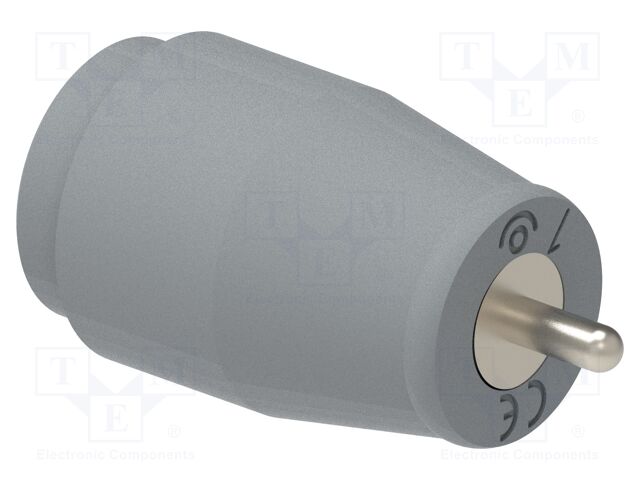 Connector: 4mm banana; socket; 25A; grey; nickel plated; insulated