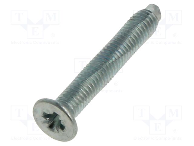 Screw; M3x20; Head: countersunk; Pozidriv; PZ1; steel; zinc