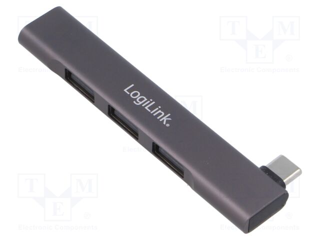 Hub USB; USB A socket x4,USB C plug; USB 2.0,USB 3.2; PnP; grey