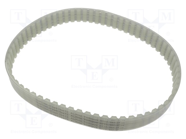 Timing belt; AT10; W: 25mm; H: 5mm; Lw: 660mm; Tooth height: 2.5mm