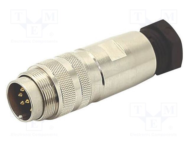 Male connector with built-in strain relief