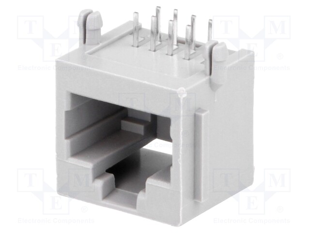 Socket; RJ45; PIN: 8; Contacts: phosphor bronze; gold-plated; THT