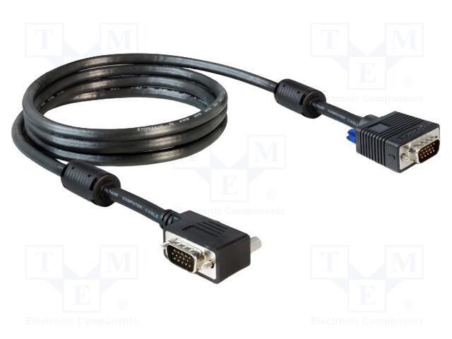 Cable; D-Sub 15pin plug,D-Sub 15pin plug 90° left/right; 2m