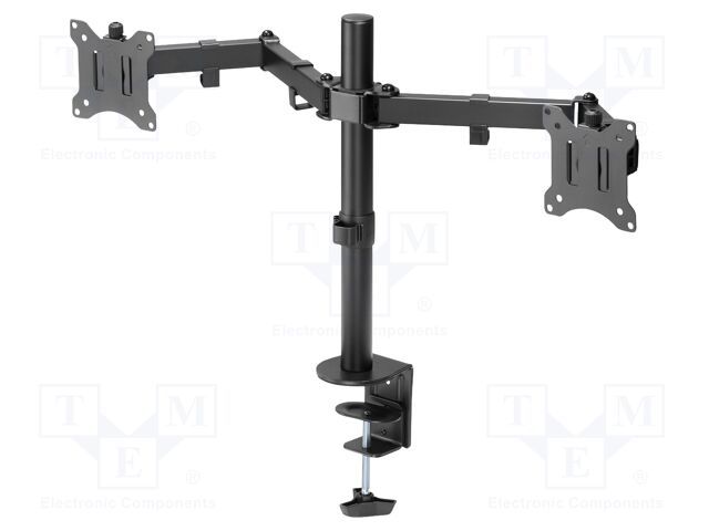 Holder; table edge; 8kg; 15÷32"; black; Arm len: 389mm; monitor x2