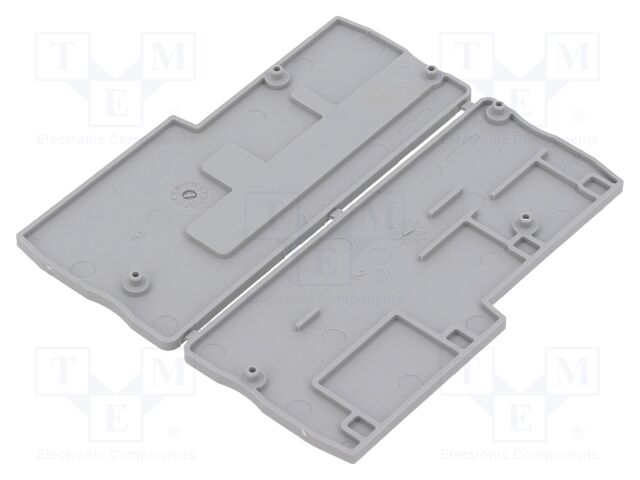 End piece; grey; Width: 2.2mm; Ht: 33.8mm; L: 74.4mm