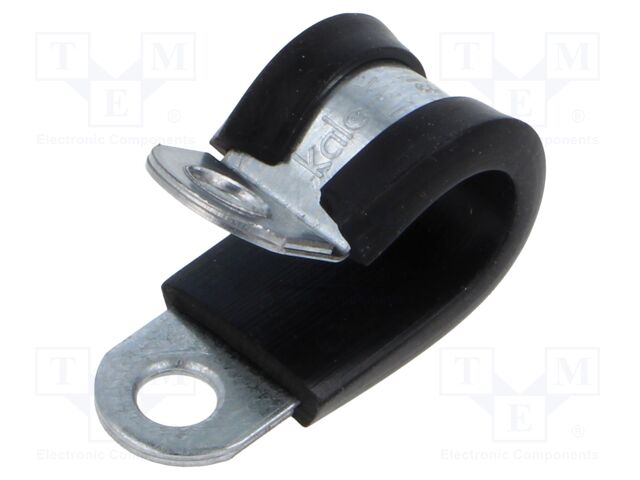Fixing clamp; ØBundle : 13mm; W: 15mm; steel; Cover material: EPDM