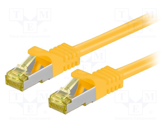 Patch cord; S/FTP; 6a; stranded; Cu; LSZH; yellow; 0.5m; 26AWG