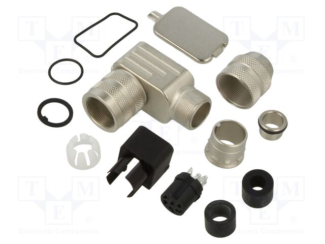 Connector: M16; plug; female; PIN: 6; 5A; 250V; 423; soldering; IP67