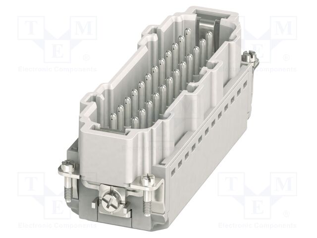 Heavy Duty Connector, HEAVYCON Series, Insert, 24+PE Contacts, B24, Plug, Push Lock Pin