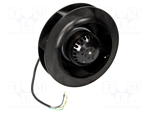 Fan: AC; radial; 230VAC; Ø225x69mm; 852m3/h; 70dBA; ball bearing