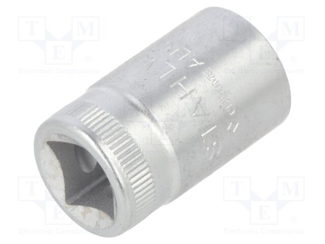 Socket; 6-angles,socket spanner; 13mm; 3/8"; steel; 456; L: 30mm