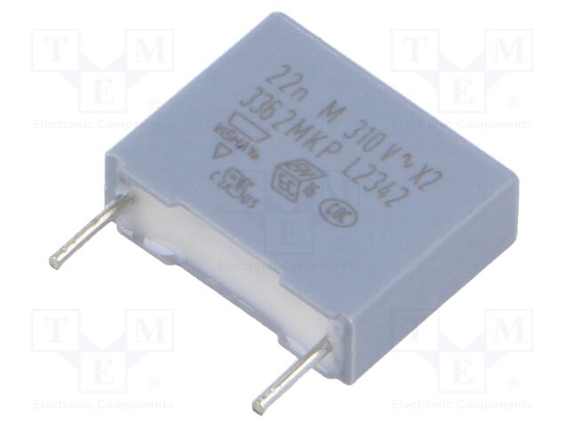 Capacitor: polypropylene; 22nF; 630VDC; 10mm; ±20%; Mounting: THT