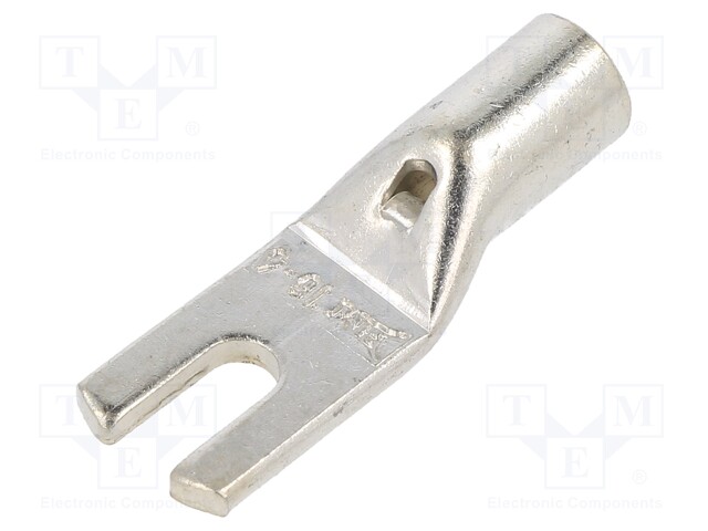 Tip: fork; M4; 16mm2; crimped; for cable; non-insulated; tinned