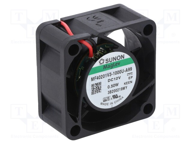 Fan: DC; axial; 12VDC; 40x40x20mm; 10.69m3/h; 16.5dBA; Vapo; 5000rpm